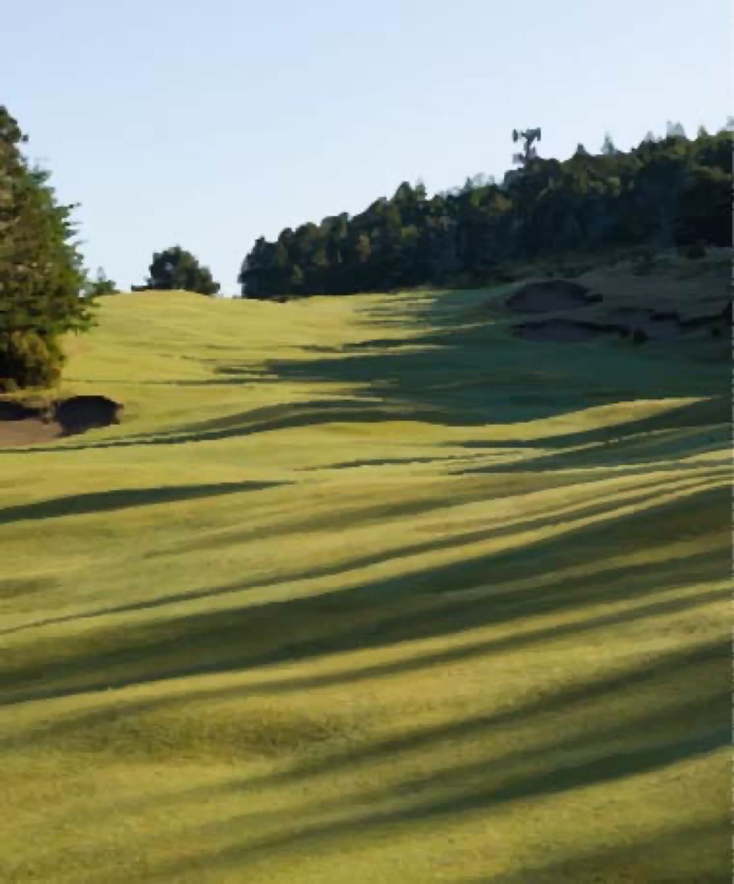 Afternoon shadows across the inland fairways