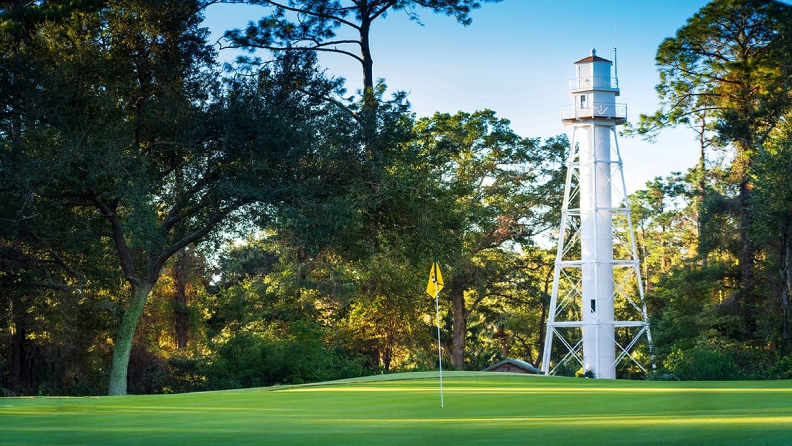 a green beneath the old beacon on the Arthur Hills course