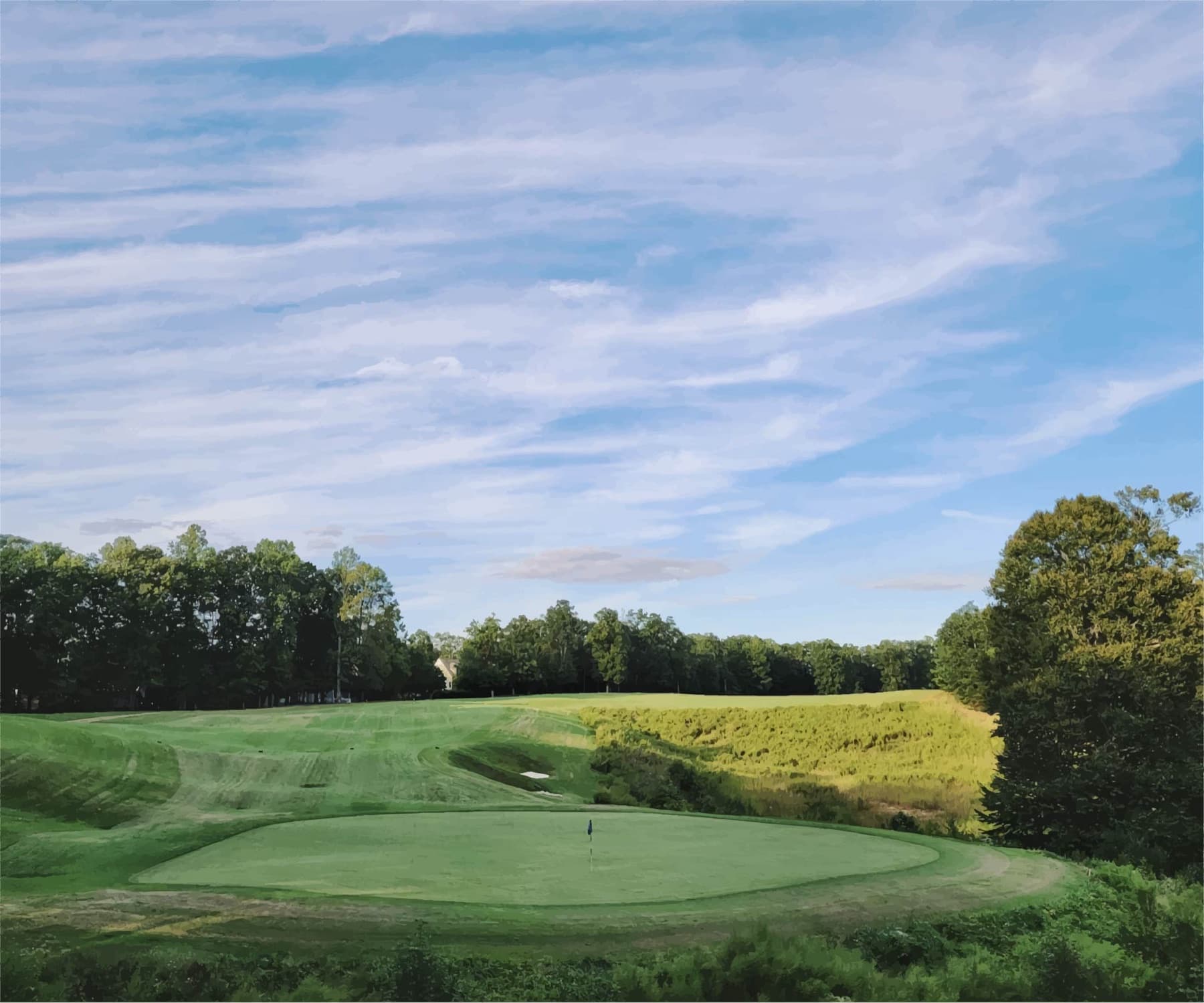 the green under the fescue ridge
